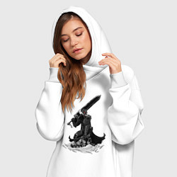 Женское худи-платье Berserk the Black Swordsman, цвет: белый — фото 2