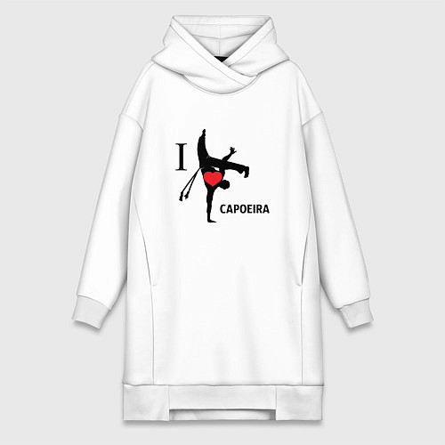 Женская толстовка-платье I LOVE CAPOEIRA / Белый – фото 1