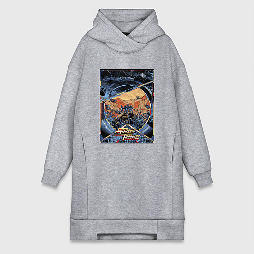 Женская толстовка-платье Звездный десант в квадрате / Меланж – фото 1