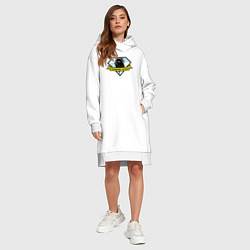 Женское худи-платье Пёс Доге на логотипе, цвет: белый — фото 2