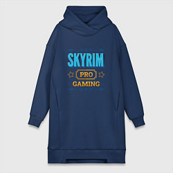 Женское худи-платье Игра Skyrim pro gaming, цвет: тёмно-синий