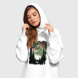 Женское худи-платье Лес кругом, цвет: белый — фото 2