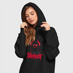 Женское худи-платье Slipknot - devil in me, цвет: черный — фото 2