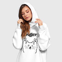 Женское худи-платье Skillet - rock cat, цвет: белый — фото 2