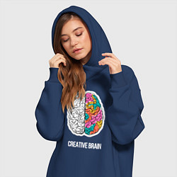 Женское худи-платье Creative Brain, цвет: тёмно-синий — фото 2