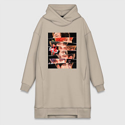 Женское худи-платье Stray Kids eyes, цвет: миндальный