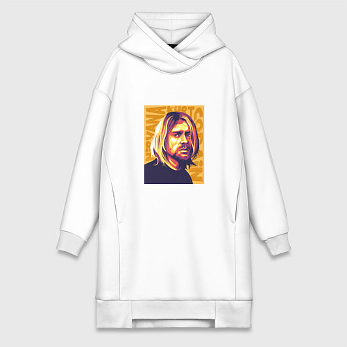 Женская толстовка-платье Nirvana - Cobain / Белый – фото 1
