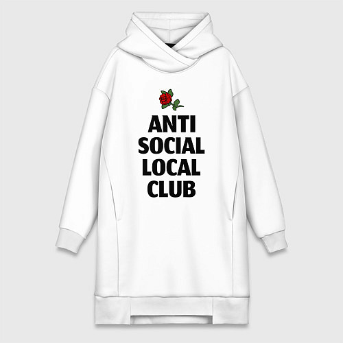 Женская толстовка-платье Anti social local club / Белый – фото 1