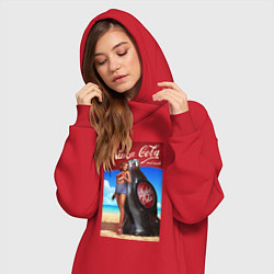 Женское худи-платье Fallout nuka - cola, цвет: красный — фото 2