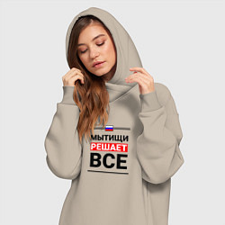 Женское худи-платье Мытищи решает все, цвет: миндальный — фото 2