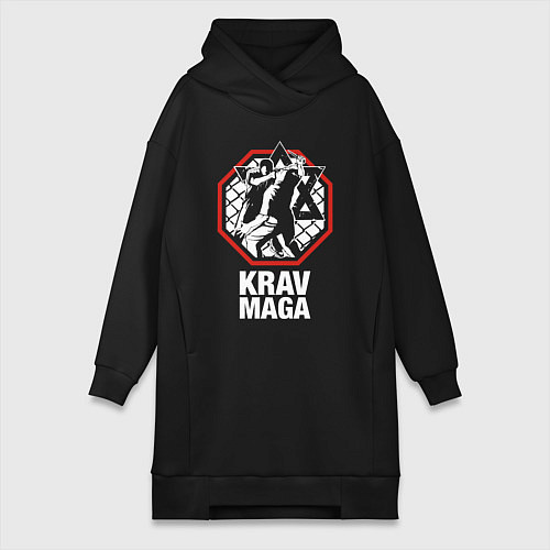 Женская толстовка-платье Krav-maga octagon - ring / Черный – фото 1