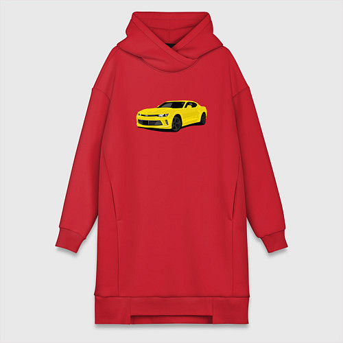 Женская толстовка-платье Chevrolet Camaro American Car / Красный – фото 1