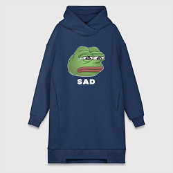 Женская толстовка-платье Sad Pepe art