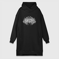 Женское худи-платье Deathcore dark lettering graffiti, цвет: черный