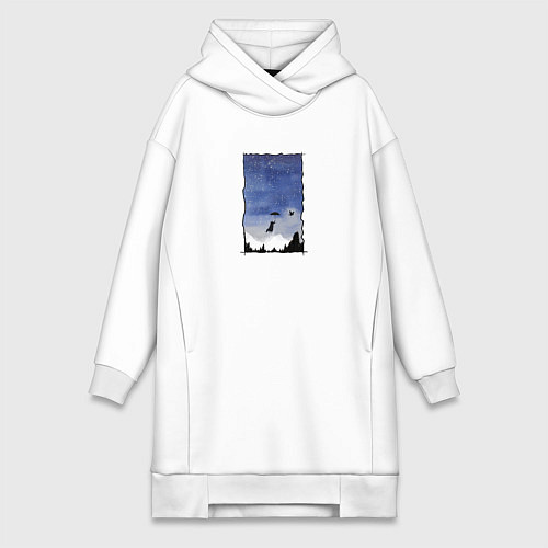 Женская толстовка-платье Лисий способ путешествовать / Белый – фото 1