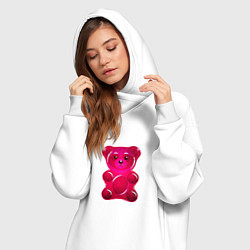 Женское худи-платье Мармеладный мишка, цвет: белый — фото 2
