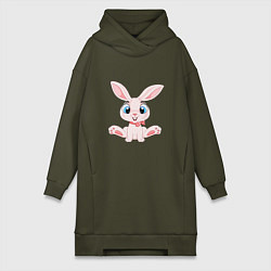 Женское худи-платье Baby - Rabbit, цвет: хаки
