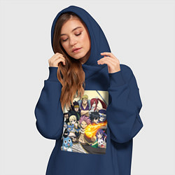 Женское худи-платье Fairy Tail heroes, цвет: тёмно-синий — фото 2