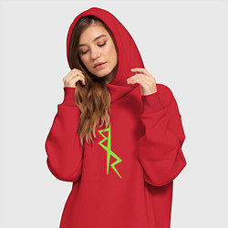 Женское худи-платье Cyberpunk - Команда Дэвида, цвет: красный — фото 2