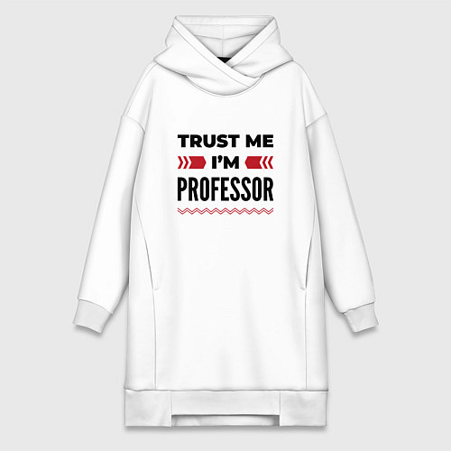 Женская толстовка-платье Trust me - Im professor / Белый – фото 1