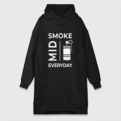 Женское худи-платье Smoke Mid Everyday, цвет: черный