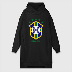 Женское худи-платье Brasil CBF, цвет: черный