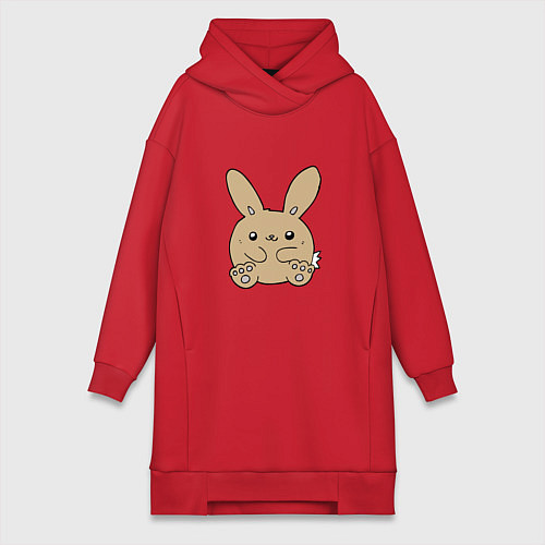 Женская толстовка-платье Little Bunny / Красный – фото 1