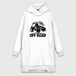 Женское худи-платье Off road - Jeep Chrysler, цвет: белый
