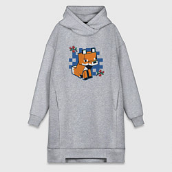 Женское худи-платье Лиса из Майнкрафта, цвет: меланж