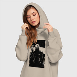 Женское худи-платье Mass Effect N7 - Warrior, цвет: миндальный — фото 2