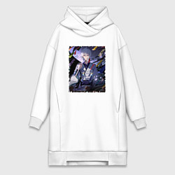 Женское худи-платье Красавчик Юкито Орикаса - Семёрка идолов, цвет: белый