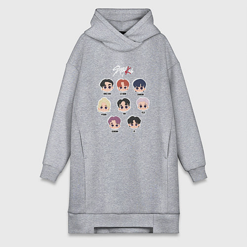 Женская толстовка-платье Stray Kids Chibi / Меланж – фото 1