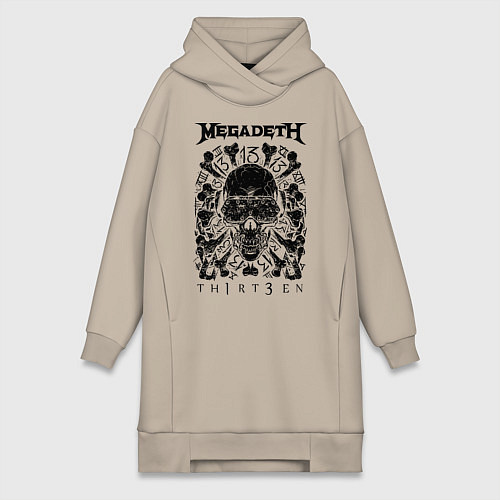 Женская толстовка-платье Megadeth Thirteen / Миндальный – фото 1