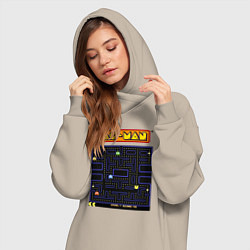 Женское худи-платье Pac-Man на ZX-Spectrum, цвет: миндальный — фото 2