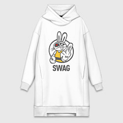 Женская толстовка-платье SWAG Bad rabbit - Merry Christmas!