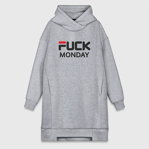 Женская толстовка-платье Fuck monday, anti-brand, fila / Меланж – фото 1