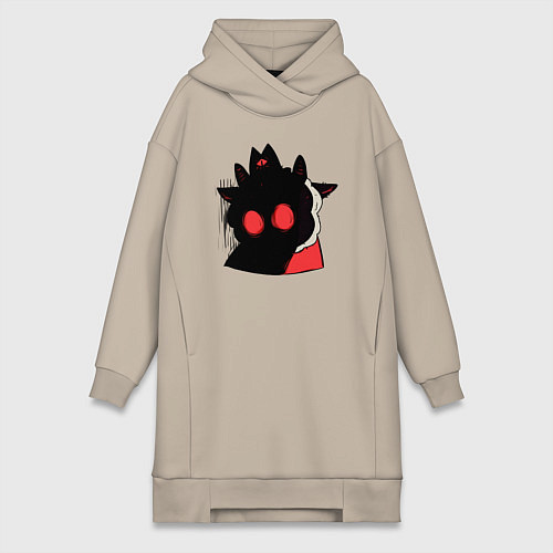 Женская толстовка-платье Cult of the Lamb - Овечка в испуге / Миндальный – фото 1