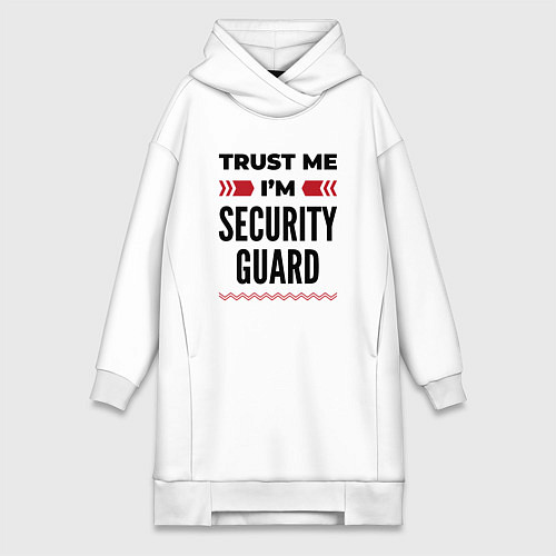 Женская толстовка-платье Trust me - Im security guard / Белый – фото 1