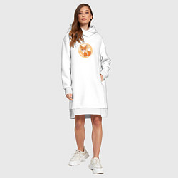 Женское худи-платье Мультяшный фенек, цвет: белый — фото 2
