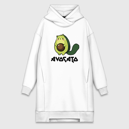 Женская толстовка-платье Avocado - AvoCATo - Joke / Белый – фото 1