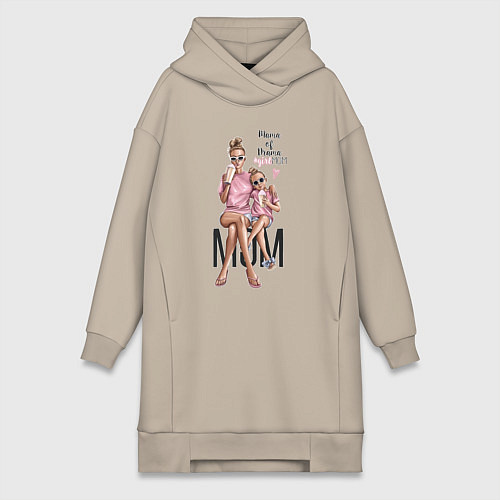 Женская толстовка-платье Mama of Drama / Миндальный – фото 1