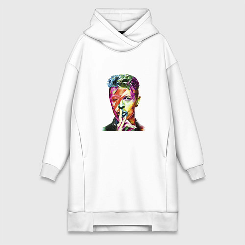 Женская толстовка-платье David Bowie singer / Белый – фото 1