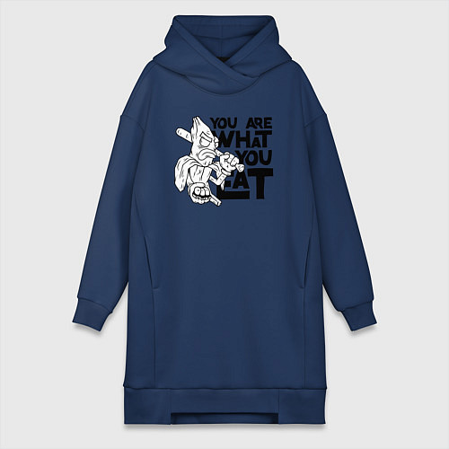 Женская толстовка-платье Ты то , что ешь / Тёмно-синий – фото 1