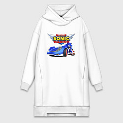 Женское худи-платье Team Sonic racing - hedgehog, цвет: белый