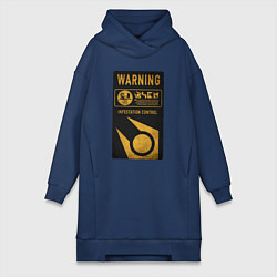 Женское худи-платье Контроль заражения, цвет: тёмно-синий