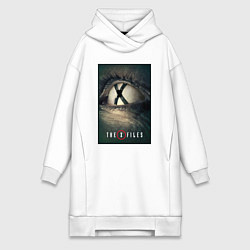 Женское худи-платье X - Files poster, цвет: белый