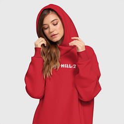 Женское худи-платье Silent hill 2 remake logo, цвет: красный — фото 2