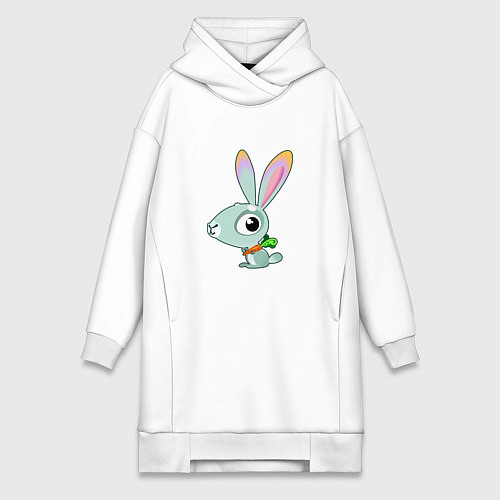 Женская толстовка-платье Маленький кролик / Белый – фото 1