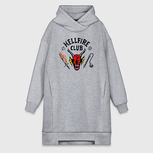 Женская толстовка-платье Hellfire сlub art / Меланж – фото 1