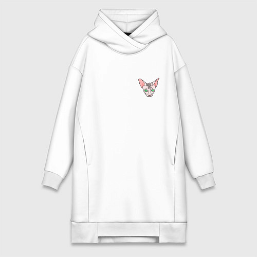 Женская толстовка-платье Лысый сфинкс / Белый – фото 1